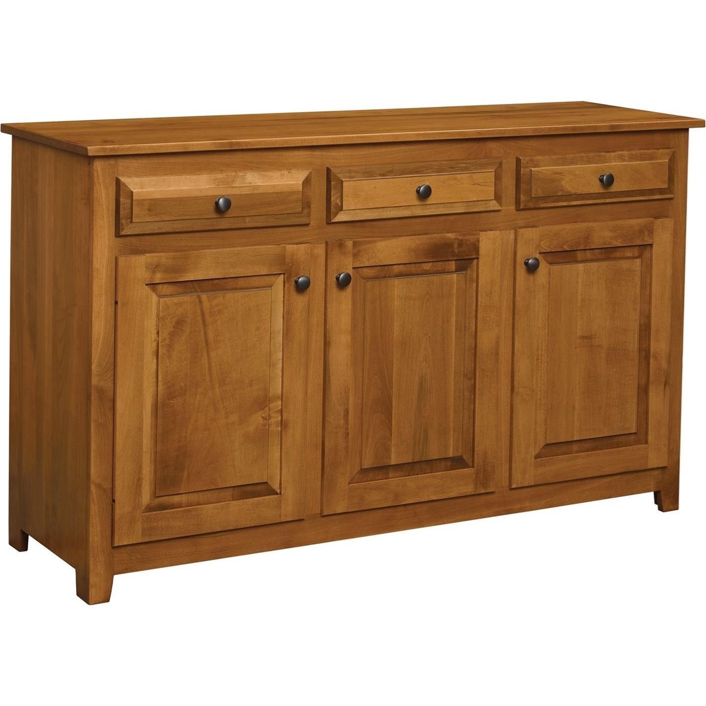 Trailway Amish Wood Fort Knox 3 Door Buffet with 3 Drawers Rooms and